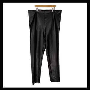 Joie Pants Womens XXL Black Faux Leather High Rise Stretch Leggings